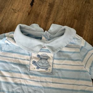 Baby 3-6 month Janie and Jack layette one piece romper with turtle detail